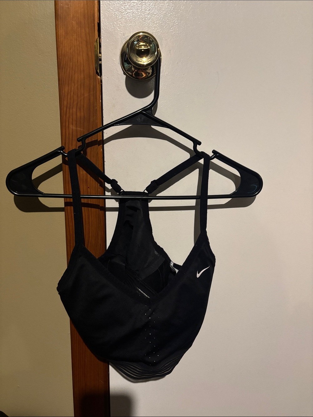 Nike Black Racerback Sports Bra with White Swoosh